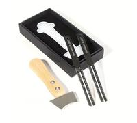 Strumenti per chitarra Lima Per Smussare I Tasti Strumento Per Tagliare E Riparare Bordi Lucidare Costruire Chitarre(Saw blade+2 rulers)