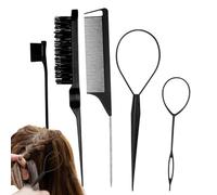 Strumenti per intrecciare i capelli, strumento per treccia per capelli - Strumento per capelli da donna - 5 strumenti per coda di capelli, strumento per lo styling del cappio, strumento per capelli pe