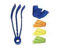 Strumenti per la pulizia della tenda della finestra, in microfibra, con 1 manico in plastica e 4 copertura in panno di colore, blu, arancione, giallo, verde, per tende da finestra 23,5 x 3,5 cm