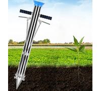 Strumenti per pianificatori a lunga mano, vegetabili Young Plant Manual Planter Planter Manual, Four Openings Manual Stainless Steel Plants Garden Tools with Foot Pedals