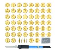 Strumenti per Pirografia su Legno - Utensili con Testine per Sbalzo e Intaglio - Penna con Temperatura Regolabile e Stencil Alfanumerici per Artigianato Decorativo