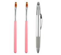 Strumenti per punteggiatura per nail art in design a penna a sfera, versatile 5 in 1, kit per manicure con punta per nail art, 2 pennelli per unghie, applicatore per polvere cromata, adatto per