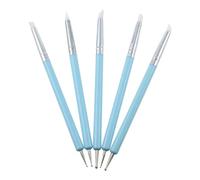 Strumenti per scolpire l'argilla siliconica a doppia punta, strumento per punteggiare le unghie, strumenti per unghie in silicone, 5 pezzi, prodotti per lucidare e decorare ceramiche, penna a punta