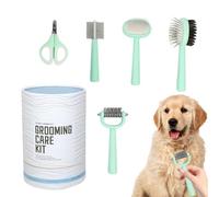Strumenti Per Toelettatura Cani | Pettine Antipulci Spazzola Da Bagno | Set Portatile Multifunzione per Spazzolatura Cucciolo Sottopelo Pulizia Interna Casa Gattino Viaggio