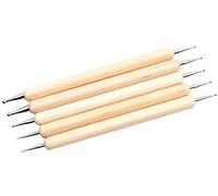 Strumenti per unghie, 5 penne punteggianti per nail art, a 2 vie, a doppia estremità, per manicure, pedicure, puntini, pittura, marmorizzazione, colore legno, bel design
