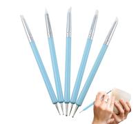 Strumenti per unghie in silicone - 5 penne per intaglio smalto a doppia testa | Pennello per unghie in silicone senza sforzo | Strumento decorativo per smalto | Penna flessibile per manicure per uso