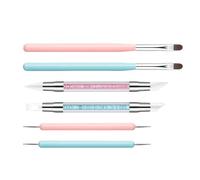Strumenti per unghie in silicone | Penna per intaglio in silicone Strumenti per la progettazione delle unghie | Dettaglio Gel Scultura Manicure Kit Liner Pennello per Salon Home Travel
