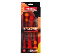VESSEL BALL GRIP Insulated Screwdriver 5PC. Set No.2005PBU made in Japan by VESSEL
