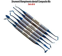 Strumenti riempimento rivestito titanio blu composito restauro dentale Set di 6