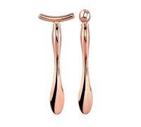 Strumento 2 in 1 per massaggio viso e occhi, applicatore per crema occhi antirughe, con spatola per mescolare e mini cucchiaio, per occhiaie e lifting (rosa, 2 pezzi)