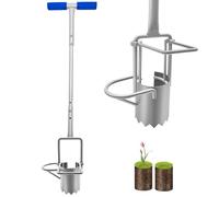 Strumento 5 in 1 per prato e giardino, con manico lungo per scavare, diserbare, campionatore di terreno, trapianto, zolfo (trapianto di bulbi)