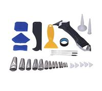 Strumento 5 in 1 Strumento per calamuochi set multifunzionale Stricchi di sigillo silicone con raschietto Strumento di finitura del sigillante per il lavandino del bagno cucina