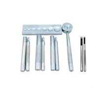 Strumento a bottone con base a 7 fori e 9 punzoni, 45 # acciaio Fastener Installer per fai da te riparazione di indumenti e progetti artigianali +