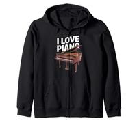 Strumento a coda I Love Piano Felpa con Cappuccio