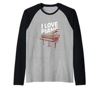 Strumento a coda I Love Piano Maglia con Maniche Raglan