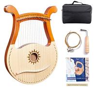 Strumento a corda in legno di mogano a 19 corde, con chiave per accordatura, borsa per il trasporto, corde di ricambio, per bambini, adulti, amanti della musica, principianti