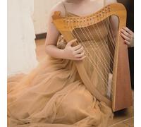 Strumento a Corda Mogano Arpa Lira con Corde di Riserva, Borsa per Gig Chiave di Sintonia Lyre Harp Portatile, Arpa a Leva per Gli Adulti Adolescenti(15-string - Log Color)