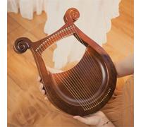 Strumento a Corda Mogano Arpa Lira con Corde di Riserva, Borsa per Gig Chiave di Sintonia Lyre Harp Portatile, Arpa a Leva per Gli Adulti Adolescenti(19-string - Ram's Horn)
