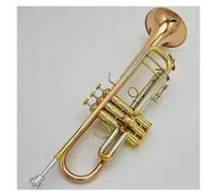 Strumento a corno a tre toni con tromba professionale con chiave B placcata in oro a doppia scala in rame