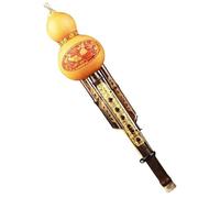 Strumento A Fiato Etnico Per Flauto Di Zucca Di Bambù Naturale Bicolore A Sette Fori Per Studenti Adulti C Key/B Flat Key Professionale Hulusi (Color : B flat)