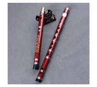 Strumento a fiato in legno, flauto di bambù tradizionale classico rosso nobile a due sezioni, passo standard Tradizionale Flauto Di Bambù Strumento (Color : E)