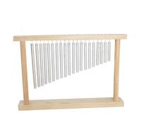 Strumento a Percussione a Carillon 20 note Campanella a vento Tubi in alluminio massiccio Strumento Supporto in legno Strumenti for l'allenamento yoga Educazione precoce(Sliver)