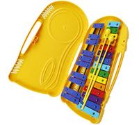 Strumento a percussione con scatola di plastica gialla Glockenspiel in alluminio colorato da 25 note Glockenspiel Strumento A Percussione