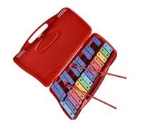 Strumento a percussione Glockenspiel con tavola armonica durevole in metallo colorato ed elegante da 25 note Glockenspiel Strumento A Percussione (Color : Red)