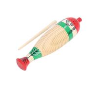 Strumento a percussione Guiro in legno con raschietto, design a forma di pesce, struttura in legno massello, ideale per educazione musicale e attività divertenti