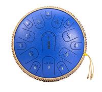 Strumento a Percussione in Acciaio Inossidabile, Steel Pan Tongue Drum 14 Pollici -15 Tone Portatile Lotus Pan Drum Kit per Yoga, Meditazione, Intrattenimento, Raduno,Di Pratica (Color : F, Size : O