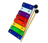 Strumento a percussione xilofono glockenspiel a 8 note con tromba in metallo colorato Glockenspiel Strumento A Percussione