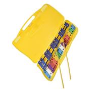 Strumento a percussione xilofono glockenspiel colorato da 25 note con custodia in plastica gialla