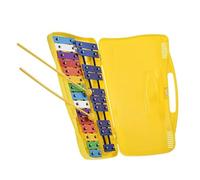 Strumento a percussione xilofono glockenspiel colorato da 25 note con custodia in plastica gialla