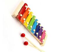 Strumento a percussione xilofono Glockenspiel colpito a mano con tavola armonica colorata a 8 note Kit Glockenspiel Professionale