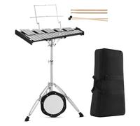 Strumento a percussione xilofono glockenspiel professionale a 32 note con supporto e pad per esercitarsi con batteria da 8 pollici Kit Glockenspiel Professionale
