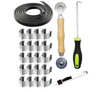Strumento a rullo per finestre - Kit di installazione da 24 pezzi, set di ganci per una facile sostituzione dello schermo a rete, strumento manuale per montaggio a pressione liscia, hardware per
