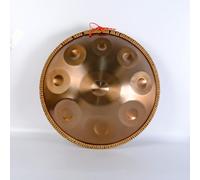 Strumento a Tamburo a Disco Manuale, Disco a Mano 9 Note Re Minore Tono Glucosio Lingua D'acciaio Batterista Disco Strumento per Principianti di Meditazione Yoga,Gold