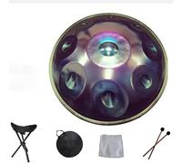 Strumento a Tamburo a Disco Manuale, Disco a Mano 9 Note Re Minore Tono Glucosio Lingua D'acciaio Batterista Disco Strumento per Principianti di Meditazione Yoga,Purple