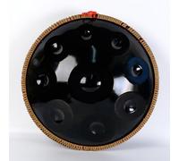 Strumento a Tamburo a Disco Manuale, Disco a Mano 9 Note Re Minore Tono Glucosio Lingua D'acciaio Batterista Disco Strumento per Principianti di Meditazione Yoga,Black