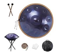 Strumento a Tamburo Handpan 432Hz/440Hz, 22 Pollici 9/10/12 Note Handpan Drum, Strumento a Percussione con supporto e borsa di trasporto, Perfect per performance live(Deep Purple,440HZ/10Note)