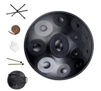 Strumento A Tamburo Handpan, Handpan Handpan Drum, Set Di Tamburi A Mano Per Strumenti Musicali A Percussione 9 Note 440Hz Acciaio Handpan Per Meditazione Personale E Rilassamento(Black,12 Notes (440H