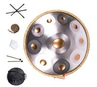 Strumento A Tamburo Handpan, Handpan Handpan Drum, Set Di Tamburi A Mano Per Strumenti Musicali A Percussione 9 Note 440Hz Acciaio Handpan Per Meditazione Personale E Rilassamento(Golden eye,12 Notes