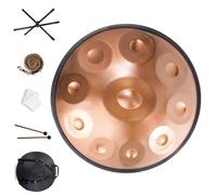 Strumento A Tamburo Handpan, Handpan Handpan Drum, Set Di Tamburi A Mano Per Strumenti Musicali A Percussione 9 Note 440Hz Acciaio Handpan Per Meditazione Personale E Rilassamento(Gold,10 Notes (440Hz