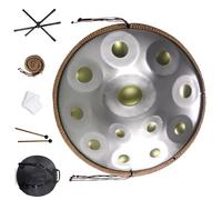 Strumento A Tamburo Handpan, Handpan Handpan Drum, Set Di Tamburi A Mano Per Strumenti Musicali A Percussione 9 Note 440Hz Acciaio Handpan Per Meditazione Personale E Rilassamento(Golden eye,10 Notes