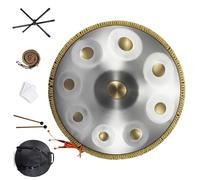 Strumento A Tamburo Handpan, Handpan Handpan Drum, Set Di Tamburi A Mano Per Strumenti Musicali A Percussione 9 Note 440Hz Acciaio Handpan Per Meditazione Personale E Rilassamento(Golden eye,9 Notes (