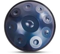 Strumento a tamburo per handpan in sol minore, tamburo per handpan piccolo in acciaio da 18 pollici, con borsa per handpan, treppiede per batteria, 2 mazze per handpan, panno antipolvere, pe