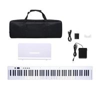 Strumento A Tastiera Per Organo Elettronico Pieghevole A 88 Tasti 128 Toni Con Accessori Per Borsa Portatile Pianoforte Elettronico (Color : White)