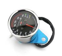 Strumento Acciaio Inossidabile Tachimetro Per Moto | Cluster Strumenti Moto Contagiri Indicatore Contachilometri 12V Universale REOKIP(Black)