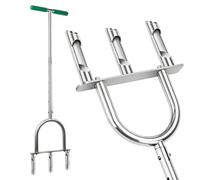Strumento aeratore prato Strumento for perforare e ventilare il prato | Carotatrice manuale in acciaio inox con 3 tappi for campionamento del terreno a dente cavo