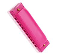 Strumento armonica blues a 10 fori con chiave C in stile carino adatto per arpa per principianti(Pink)